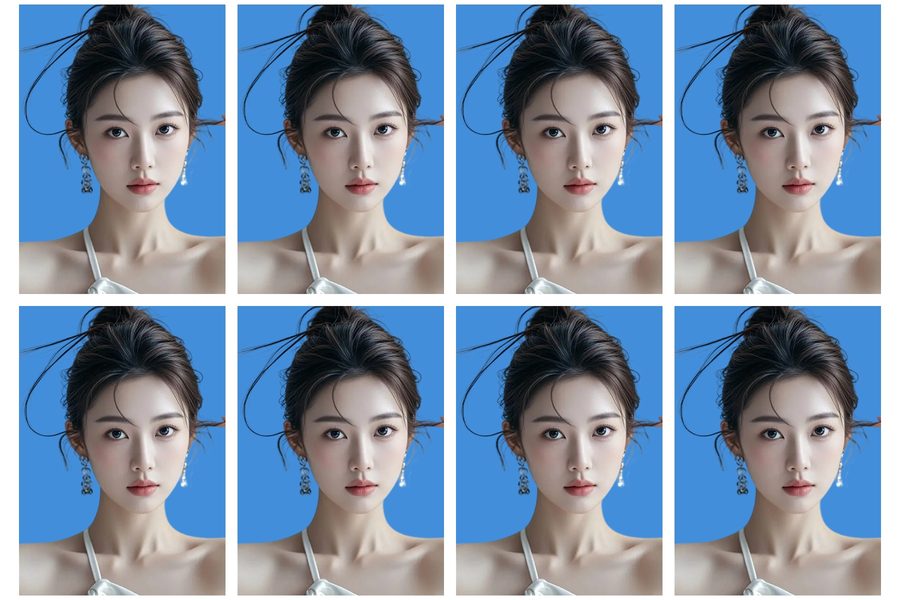6-inch print sheet with eight 2-inch ID photos